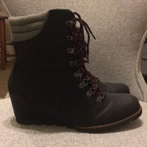 Winter/Moto Boots with Wedge Heel